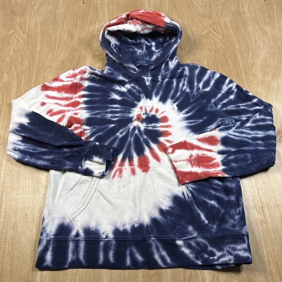 Polo Ralph Lauren Tie Dyed Long Sleeve Pullover Hoodie Size Medium - Picture 1 of 7
